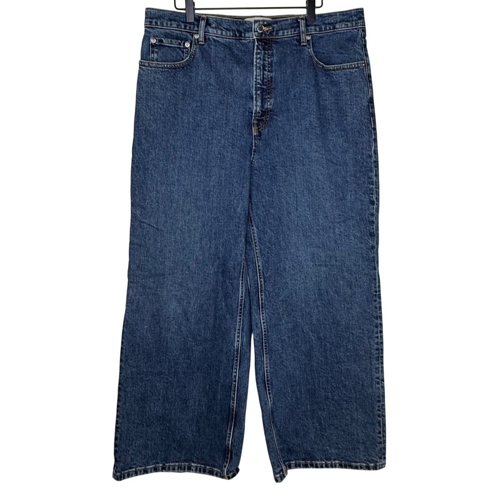 Everlane Way-High Sailor Jean Dark Wash Wide Leg Crop Denim Size 33